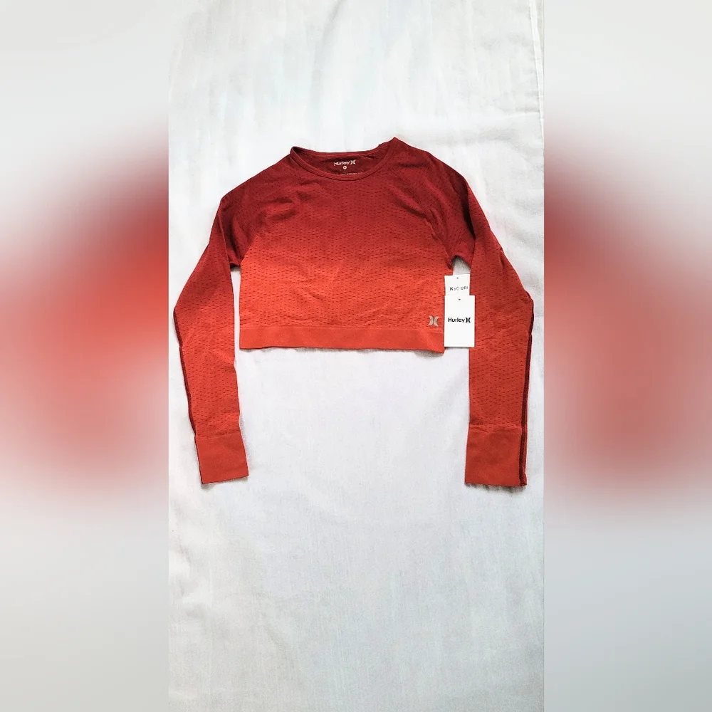 NWT! Seamless Workout/Yoga Hurley Long Sleeve Women's Fitness Crop Top Medium - Picture 7 of 16